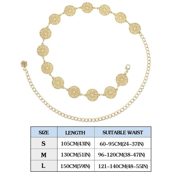 Hollow Chain Belt Women Alloy Waist Chain Plus Size for Dresses Casual Wear - Picture 6 of 6